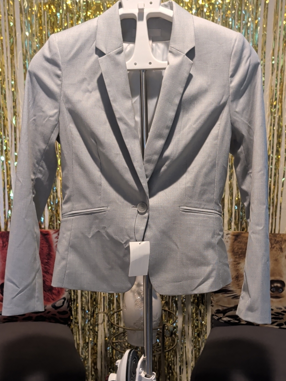 🔥Light Gray Women's Single-Button Blazer, Size 4